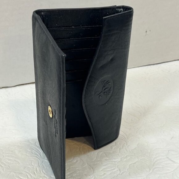 VTG Buxton Black Cowhide Leather Trifold Wallet Credit Card Slots 5.5"x3.25" - Picture 2 of 16